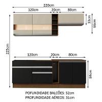 Cozinha Parma com Armário e Balcão sem Tampo e Pia Madesa - 13