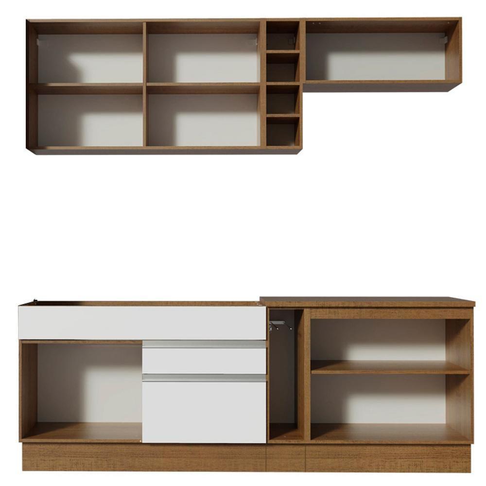 Cozinha Parma com Armário e Balcão sem Tampo e Pia Madesa - 2