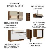 Cozinha Parma com Armário e Balcão sem Tampo e Pia Madesa - 13