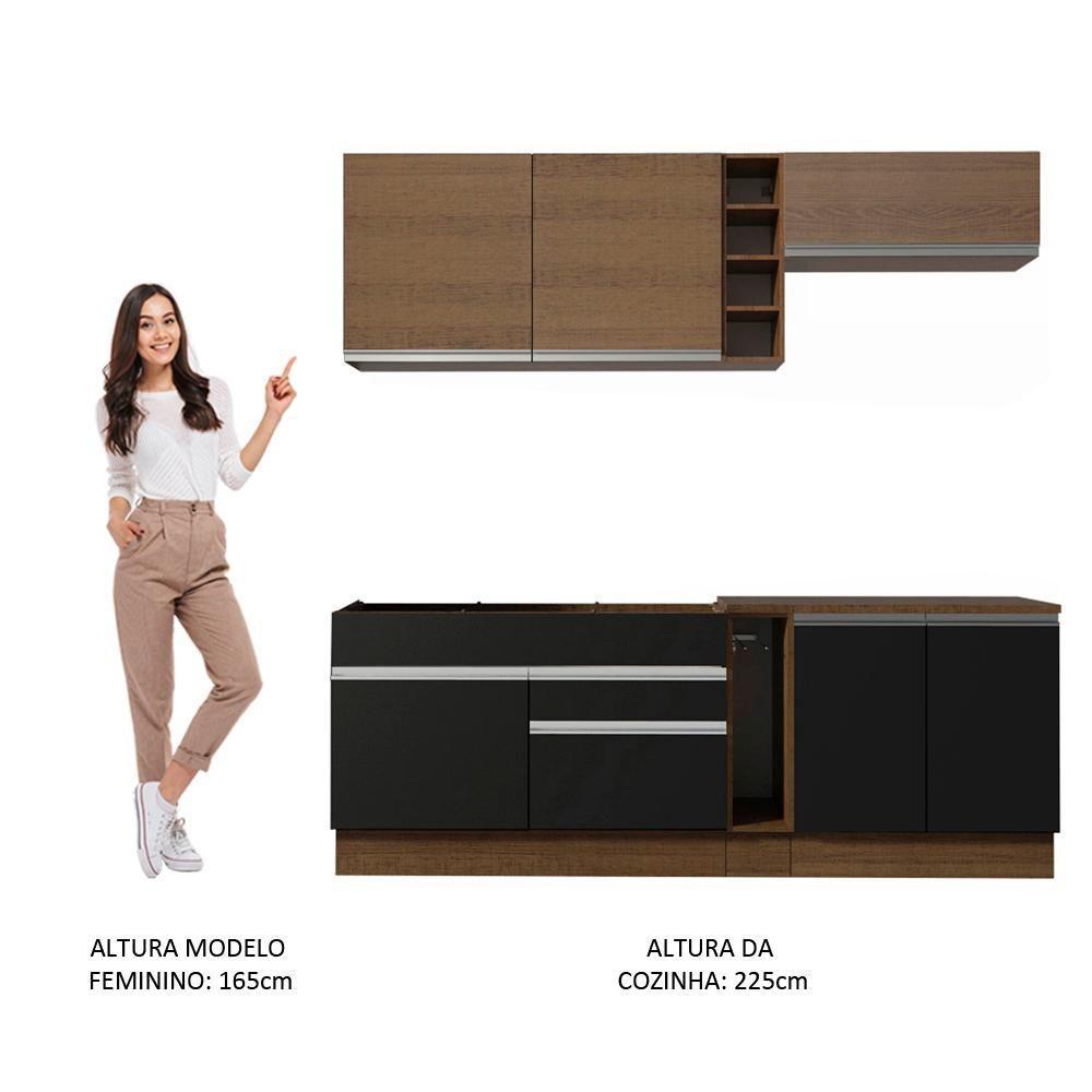 Cozinha Parma com Armário e Balcão sem Tampo e Pia Madesa - 5