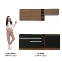 Cozinha Parma com Armário e Balcão sem Tampo e Pia Madesa - 5