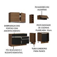 Cozinha Parma com Armário e Balcão sem Tampo e Pia Madesa - 7