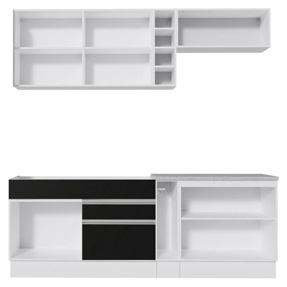 Cozinha Parma com Armário e Balcão sem Tampo e Pia Madesa - 2