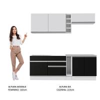 Cozinha Parma com Armário e Balcão sem Tampo e Pia Madesa - 3