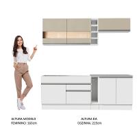 Cozinha Parma com Armário e Balcão sem Tampo e Pia Madesa - 18