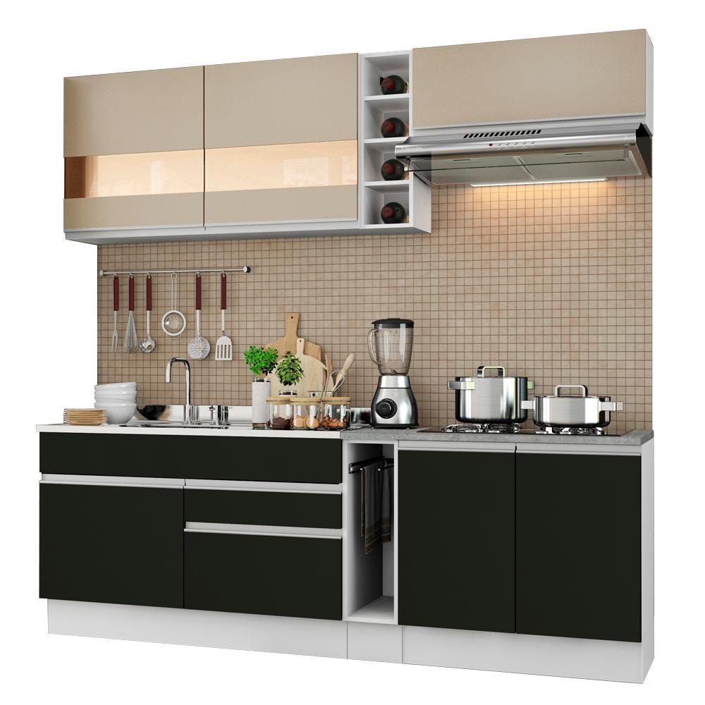 Cozinha Parma com Armário e Balcão sem Tampo e Pia Madesa - 4