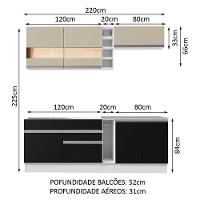 Cozinha Parma com Armário e Balcão sem Tampo e Pia Madesa - 9