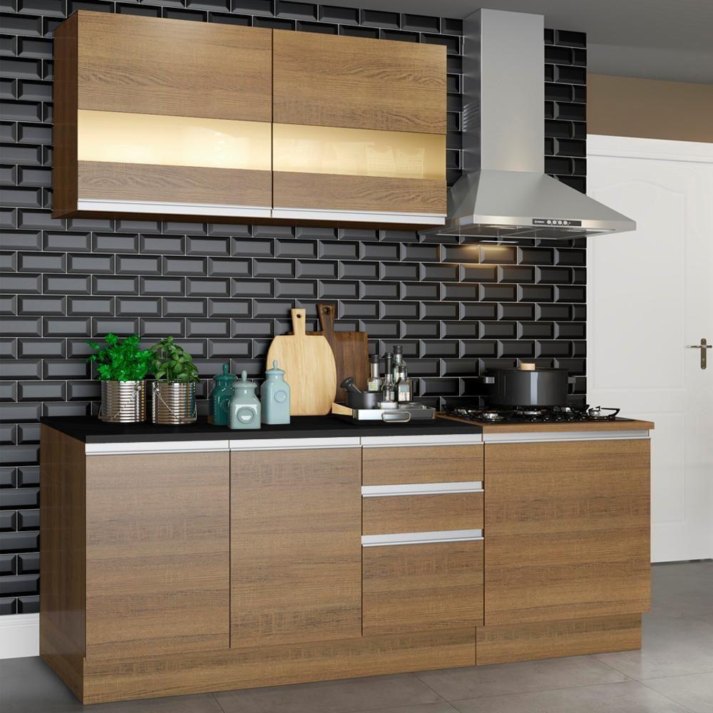 Cozinha Milão com Armário e Balcão sem Tampo e Pia Madesa - 8