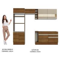 Cozinha Jade com Armário e Balcão sem Tampo e Pia Madesa