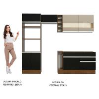 Cozinha Jade com Armário e Balcão sem Tampo e Pia Madesa - 6