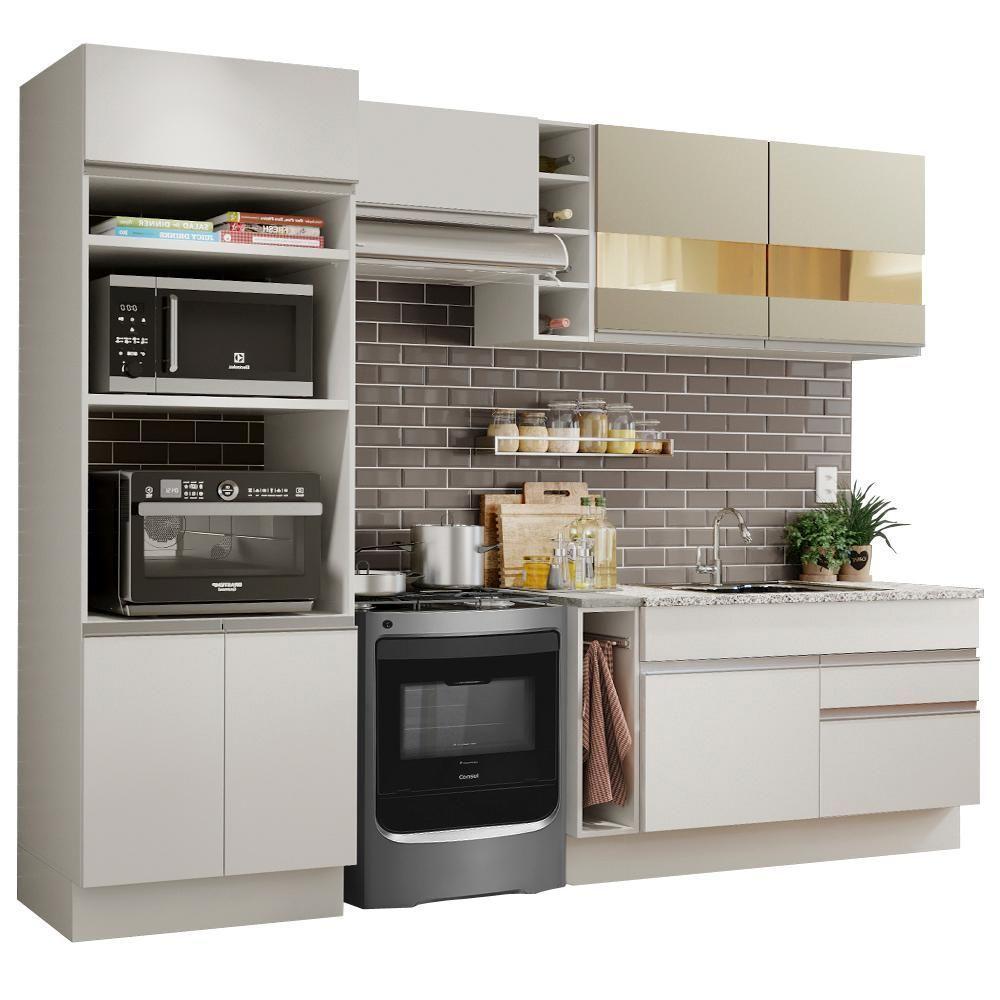 Cozinha Jade com Armário e Balcão sem Tampo e Pia Madesa - 10