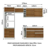 Cozinha Jade com Armário e Balcão sem Tampo e Pia Madesa - 6