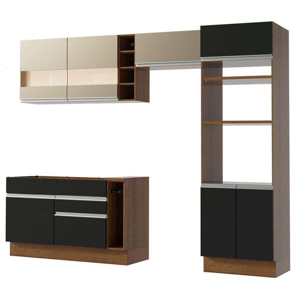 Cozinha Completa  Cristal com Armário e Balcão (sem Tampo E Pia) Madesa - 8