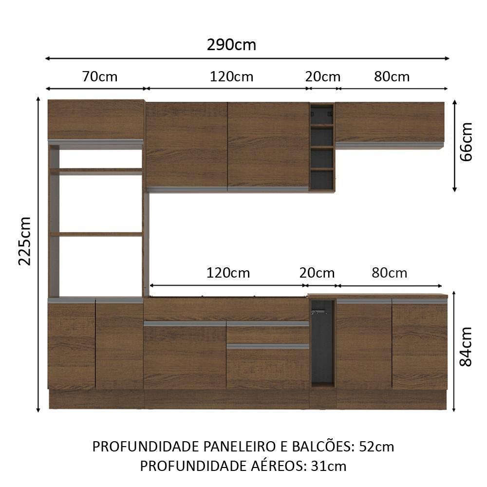 Cozinha Completa Vicenza com Armário e Balcão + Tampo Madesa - 6