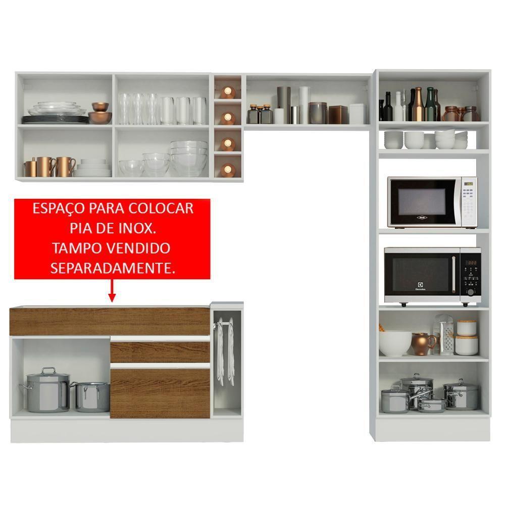 Cozinha Completa  Cristal com Armário e Balcão (sem Tampo E Pia) Madesa - 2