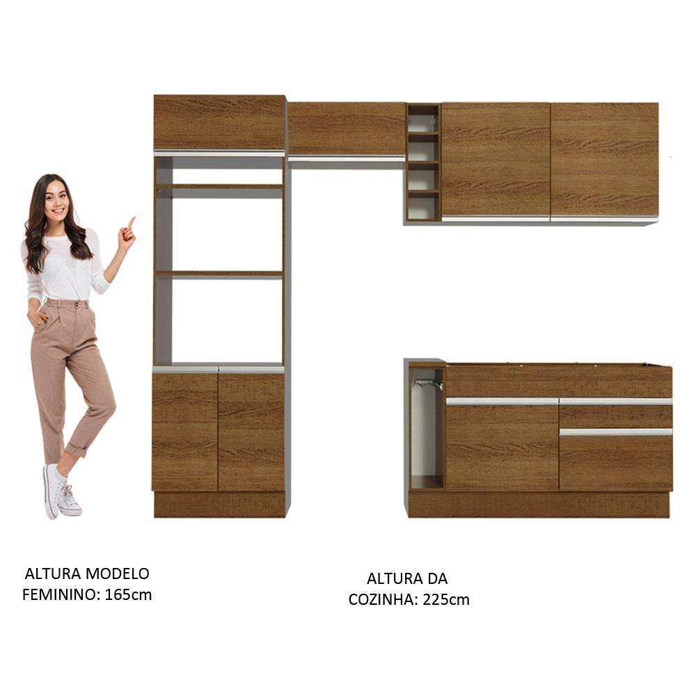 Cozinha Jade com Armário e Balcão sem Tampo e Pia Madesa - 4