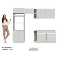 Cozinha Jade com Armário e Balcão sem Tampo e Pia Madesa - 5