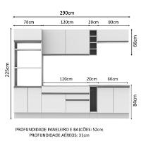 Cozinha Completa Vicenza com Armário e Balcão + Tampo Madesa - 7