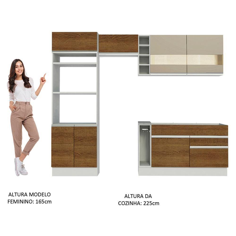 Cozinha Jade com Armário e Balcão sem Tampo e Pia Madesa - 9