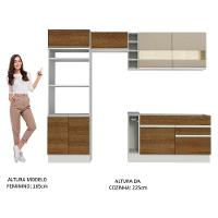 Cozinha Jade com Armário e Balcão sem Tampo e Pia Madesa - 9