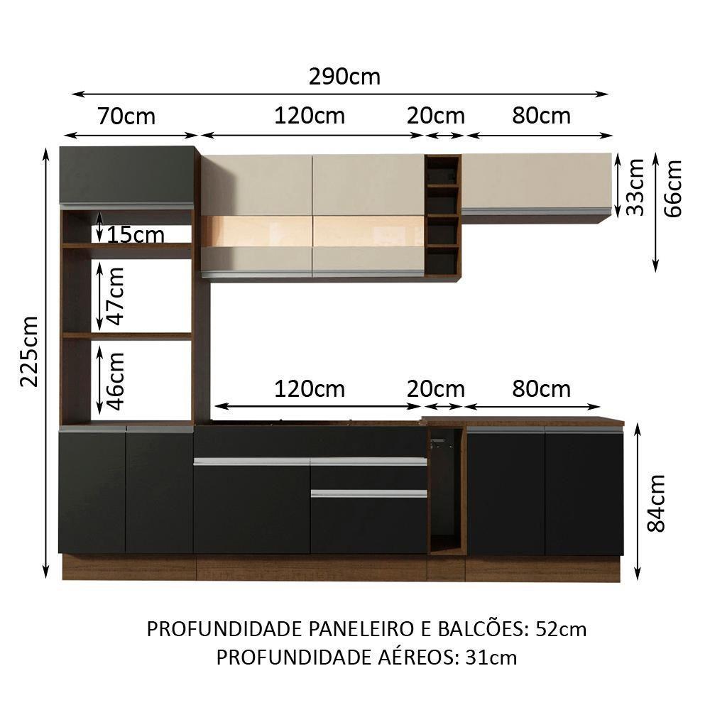 Cozinha Completa Vicenza com Armário e Balcão + Tampo Madesa - 2