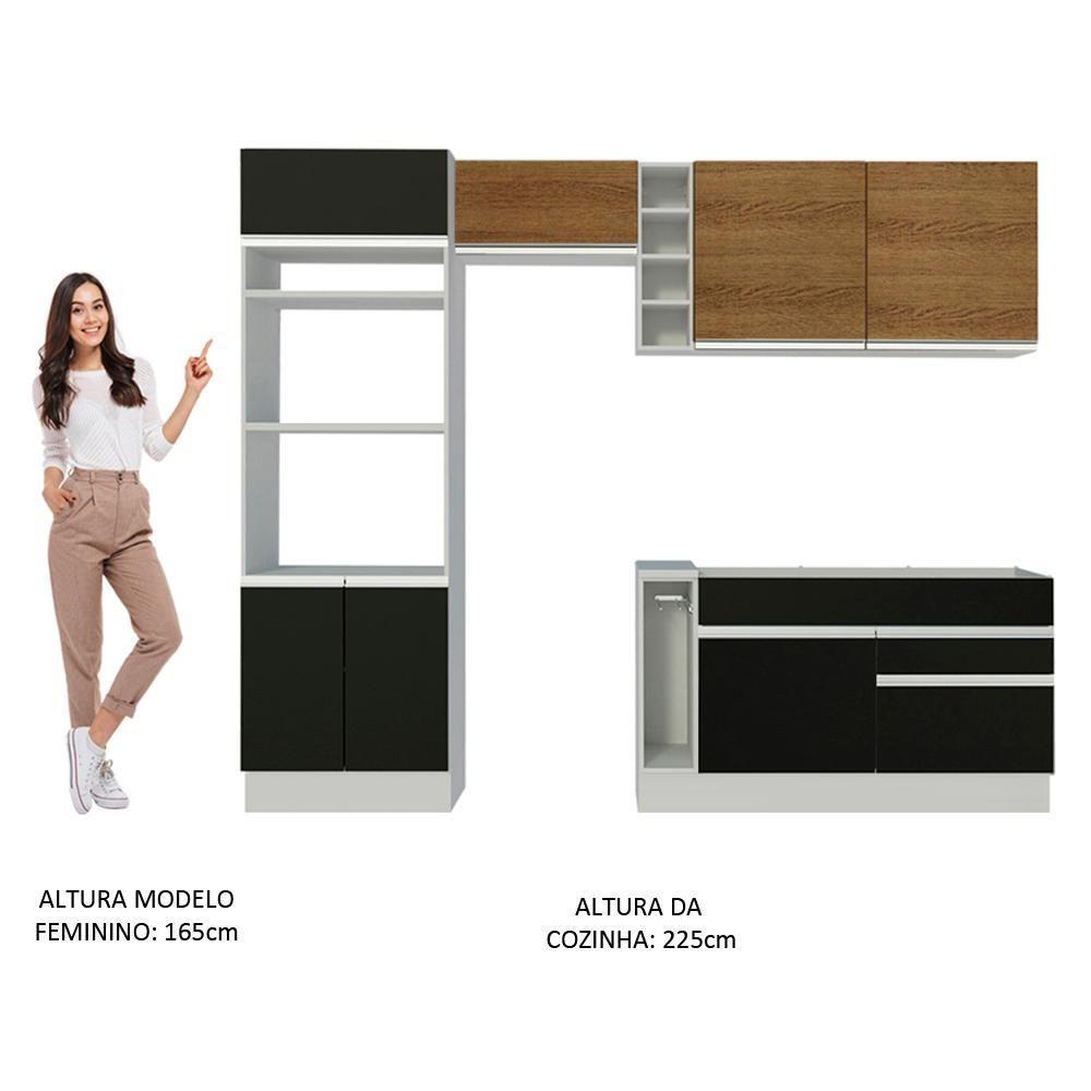 Cozinha Jade com Armário e Balcão sem Tampo e Pia Madesa - 10