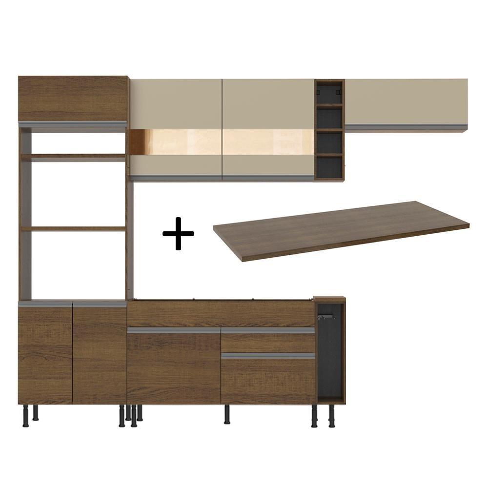 Cozinha Completa Vicenza com Armário e Balcão + Tampo Madesa - 1