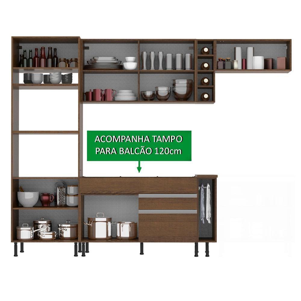 Cozinha Completa Vicenza com Armário e Balcão + Tampo Madesa - 6