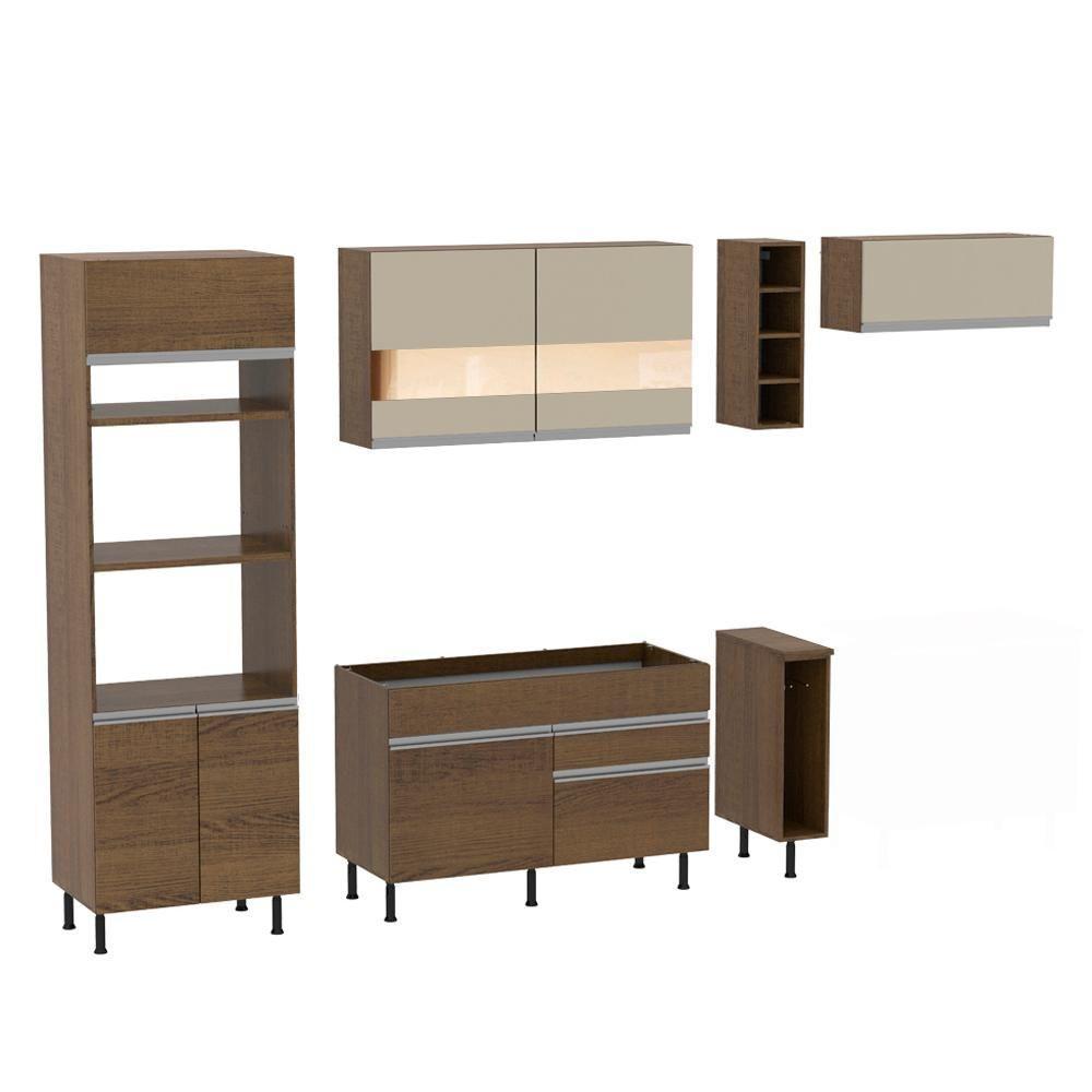 Cozinha Completa Vicenza com Armário e Balcão + Tampo Madesa - 7