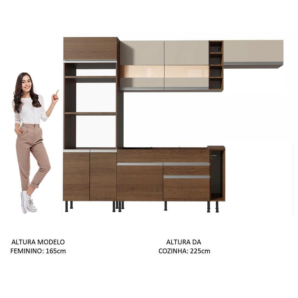 Cozinha Completa Vicenza com Armário e Balcão + Tampo Madesa - 9