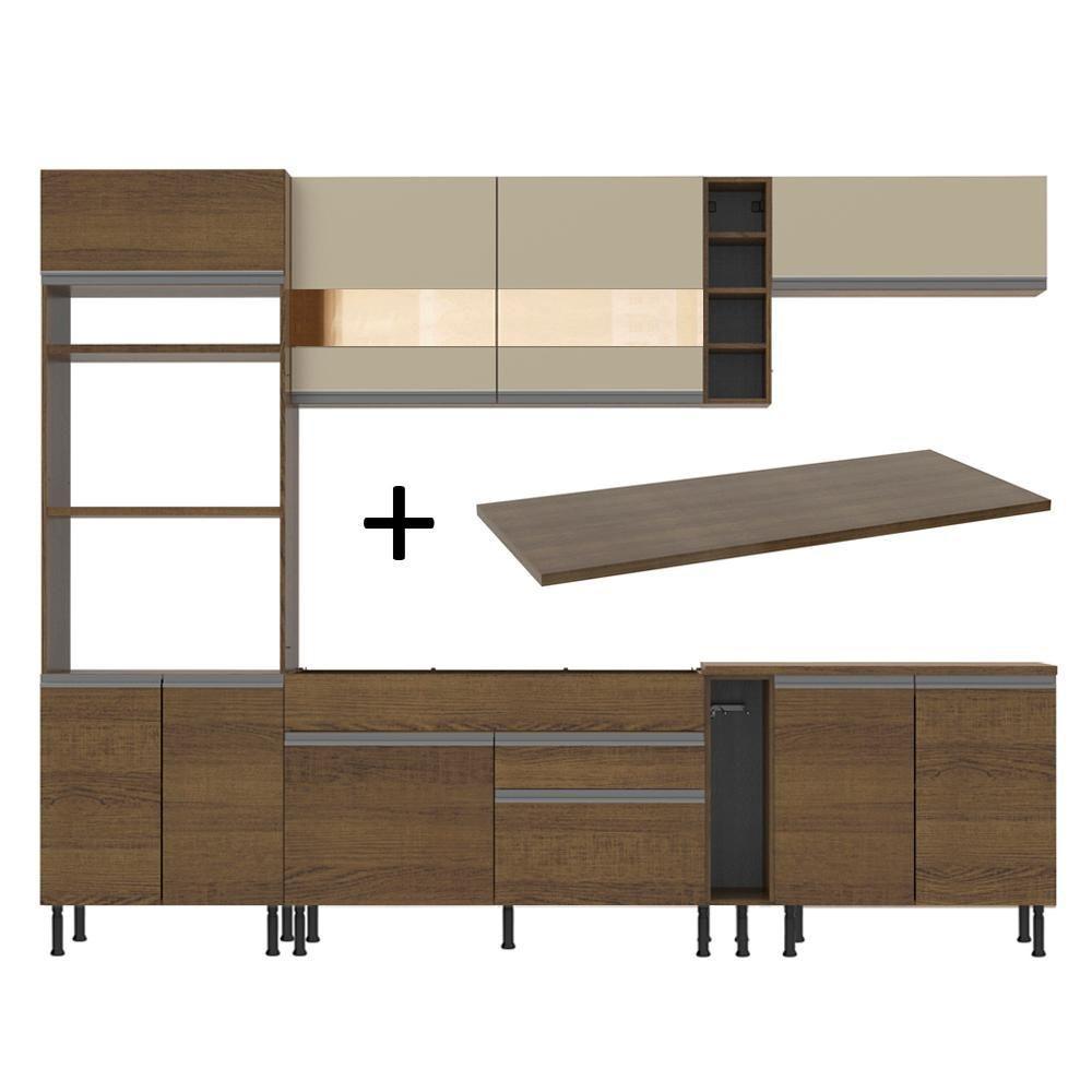 Cozinha Completa Vicenza com Armário e Balcão + Tampo Madesa - 1