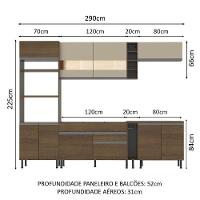 Cozinha Completa Vicenza com Armário e Balcão + Tampo Madesa