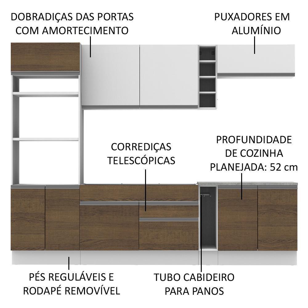 Cozinha Completa Vicenza com Armário e Balcão + Tampo Madesa - 5