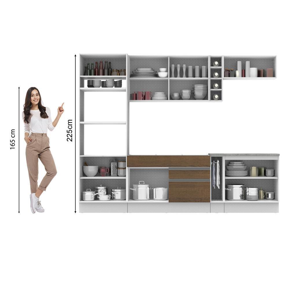 Cozinha Completa Vicenza com Armário e Balcão + Tampo Madesa - 6