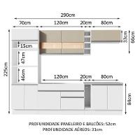 Cozinha Completa Vicenza com Armário e Balcão + Tampo Madesa - 2