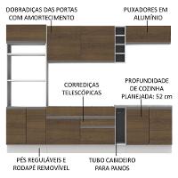 Cozinha Completa Vicenza com Armário e Balcão + Tampo Madesa