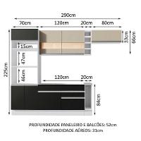 Cozinha Completa Safira com Armário e Balcão + Tampo Madesa - 6