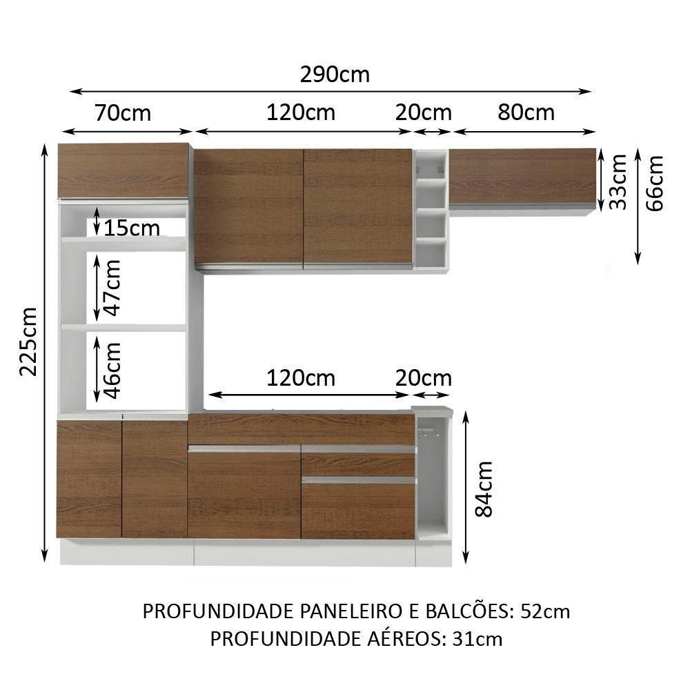 Cozinha Completa Safira com Armário e Balcão + Tampo Madesa - 4