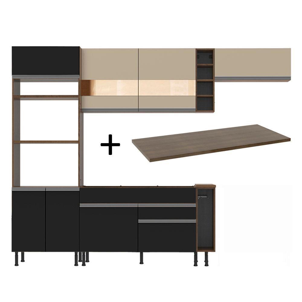 Cozinha Completa Safira com Armário e Balcão + Tampo Madesa - 1