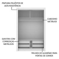 Guarda-Roupa Solteiro Dallas Plus 2 Portas 4 Gavetas Madesa - 5