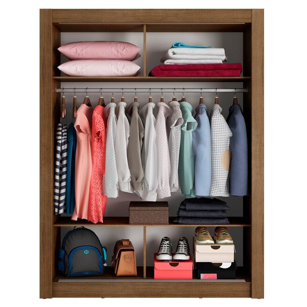 Guarda-roupa Solteiro Denver 2 Portas Correr Espelho Madesa - 6