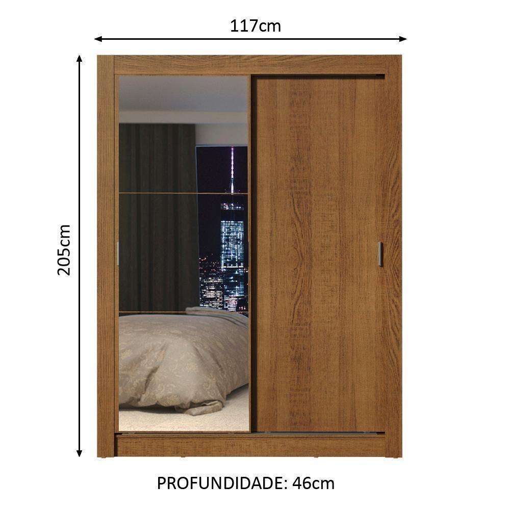 Guarda-roupa Solteiro Denver 2 Portas Correr Espelho Madesa - 7