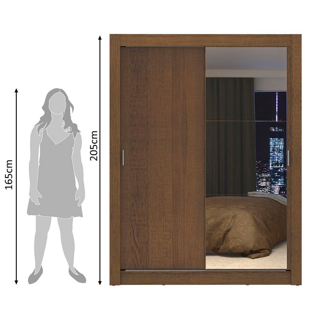 Guarda-roupa Solteiro Denver 2 Portas Correr Espelho Madesa - 10