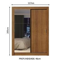 Guarda-roupa Solteiro Denver 2 Portas Correr Espelho Madesa - 7