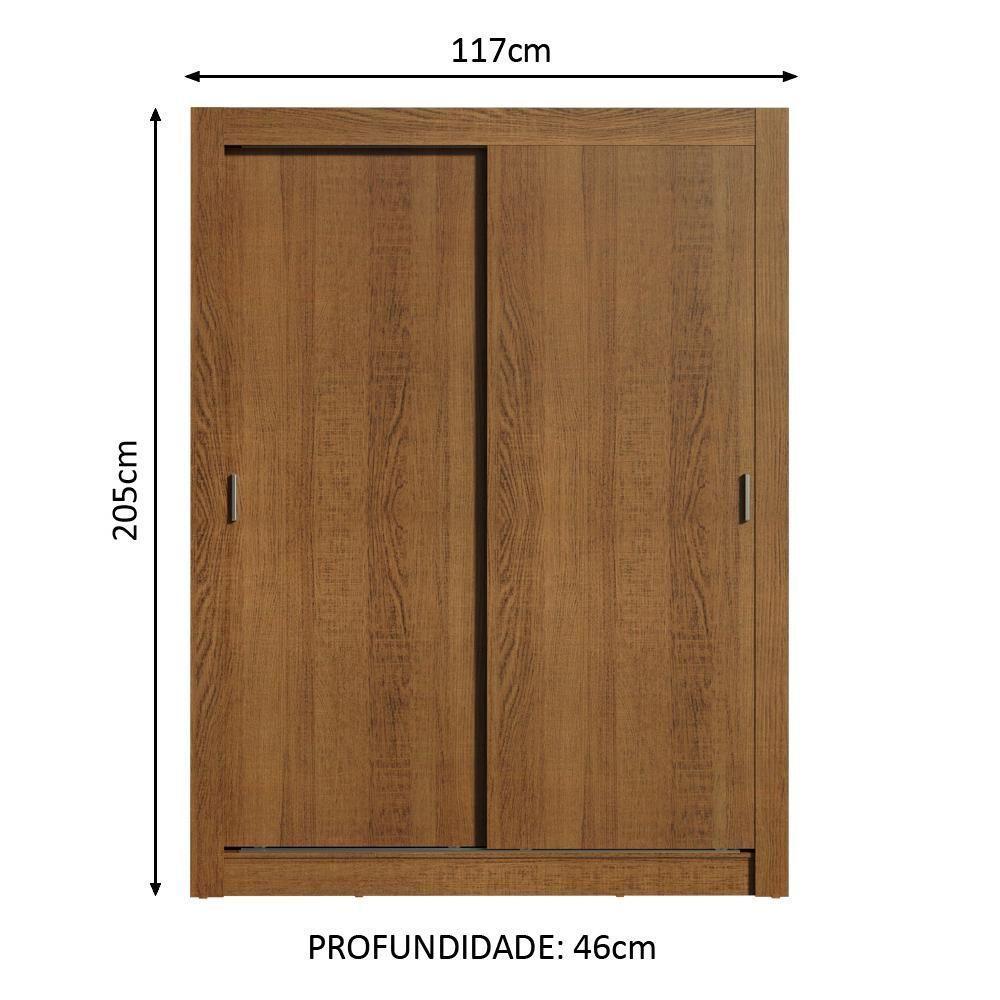 Guarda-roupa Solteiro Madesa Denver 2 Portas De Correr Rustic - 7