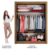 Guarda-roupa Solteiro Madesa Denver 2 Portas De Correr Rustic