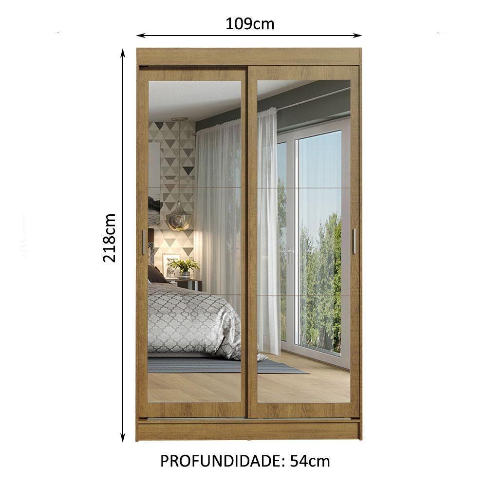 Guarda-roupa Solteiro 2 Portas de Correr 2 Gavetas Madesa - 4