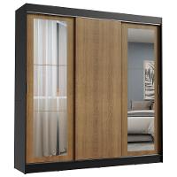 Guarda-roupa Casal Kansas 3 Portas de Correr com Espelhos 3 Gavetas Madesa - 2
