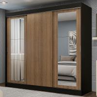 Guarda-roupa Casal Kansas 3 Portas de Correr com Espelhos 3 Gavetas Madesa - 3