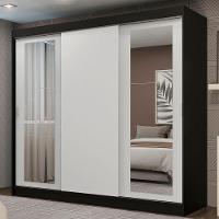 Guarda-roupa Casal Kansas 3 Portas de Correr com Espelhos 3 Gavetas Madesa - 5